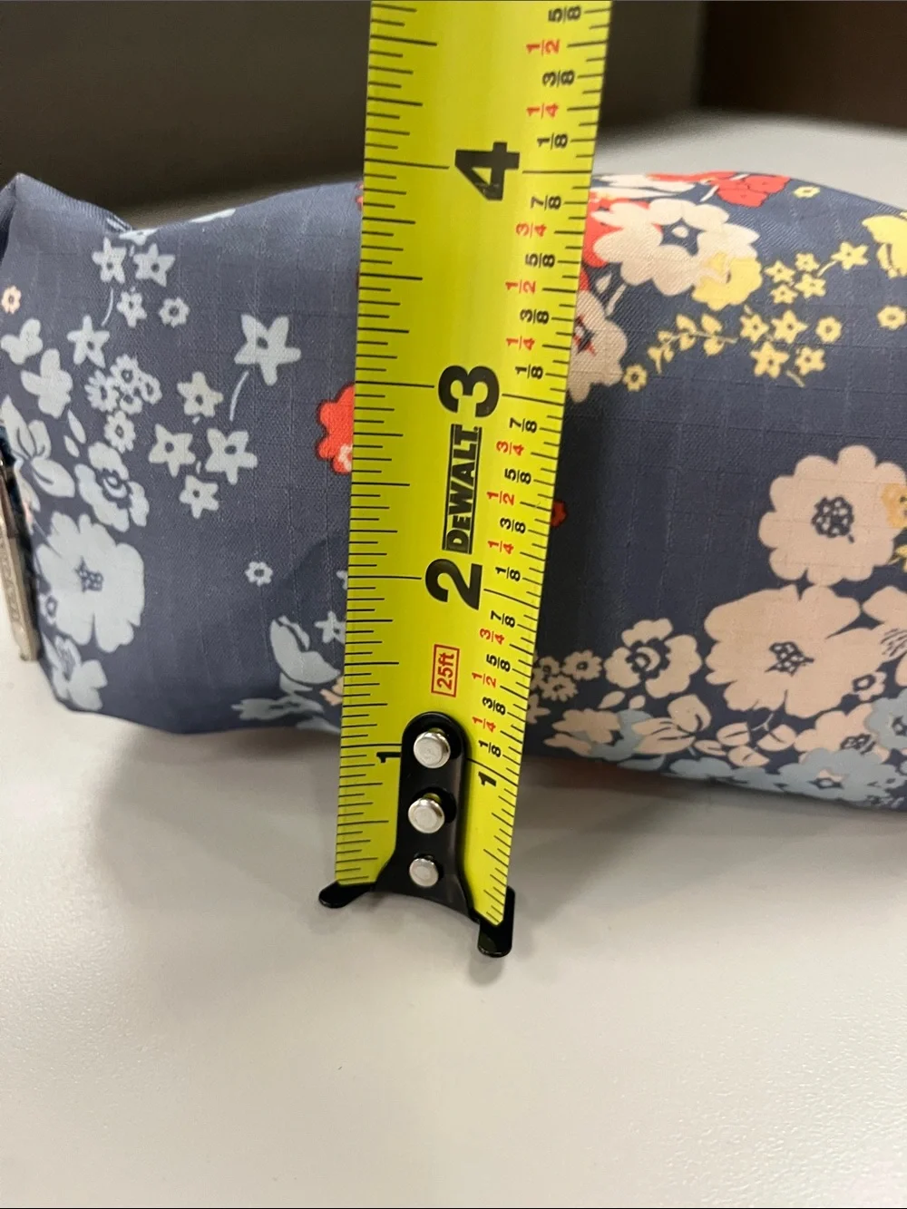 Lesportsac Blue Floral Cosmetic Pouch with Red and Yellow Accents
